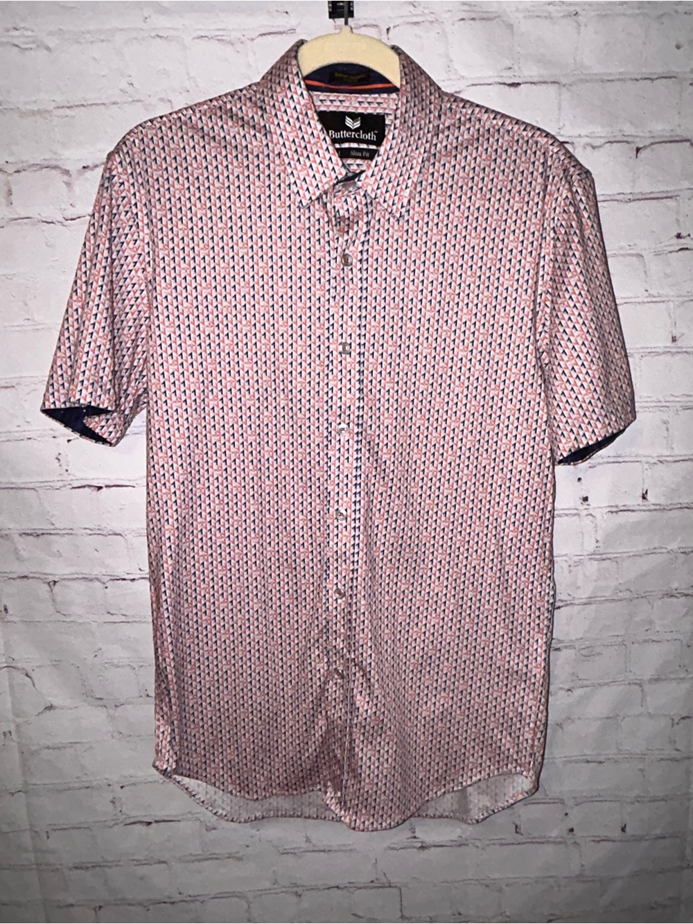 Buttercloth Robert Herjavec Collection slim fit short sleeve shirt size M